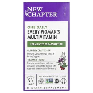 New Chapter, Every Woman's, Suplemento multivitamínico de una ingesta diaria para mujeres de 96 años en adelante, 96 comprimidos vegetales