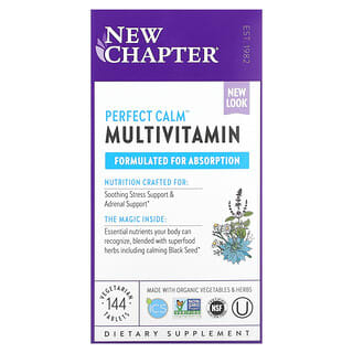 New Chapter, Suplemento multivitamínico Perfect Calm, 144 comprimidos vegetales