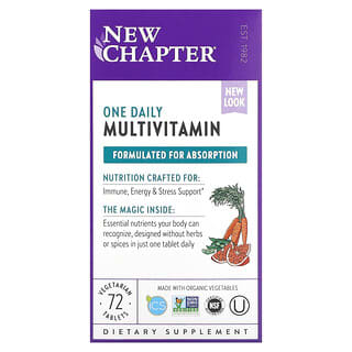 New Chapter, Мультивитамины One Daily, 72 вегетарианские таблетки