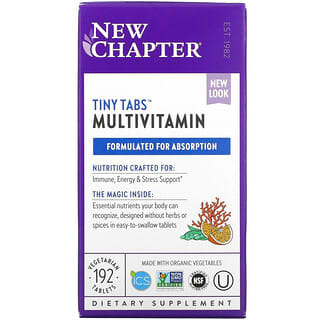 New Chapter, Tiny Tabs Multivitamines, 192 comprimés végétariens