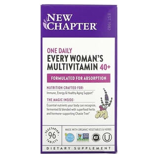 New Chapter, Mais de 40 Multivitamínico Diário de Cada Mulher, 96 Comprimidos Vegetarianos