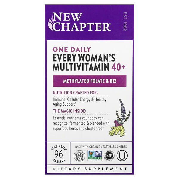 New Chapter, One Daily Every Woman's™ Multivitamin 40+, 96 Vegetarian Tablets