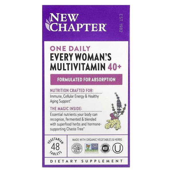 New Chapter One Daily, Every Woman's™ Multivitamin40+, 48 Vegetarian Tablets