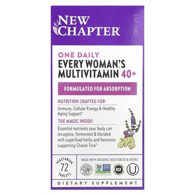 New Chapter, One Daily Every Woman's™ Multivitamin 40+, 72 Vegan Tablets