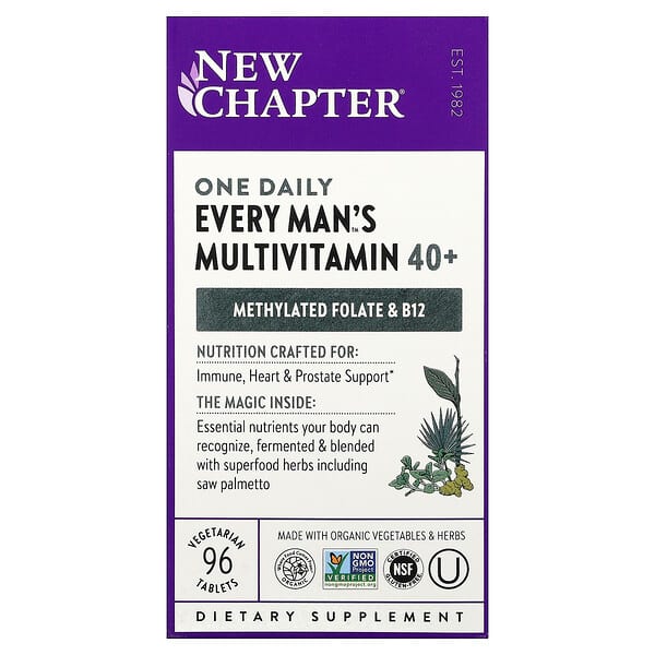 新章, 40 岁以上男性每日一片™ 多维生素，96 片素食片