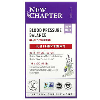 New Chapter, Suplemento de equilibrio de la presión arterial, 60 cápsulas veganas