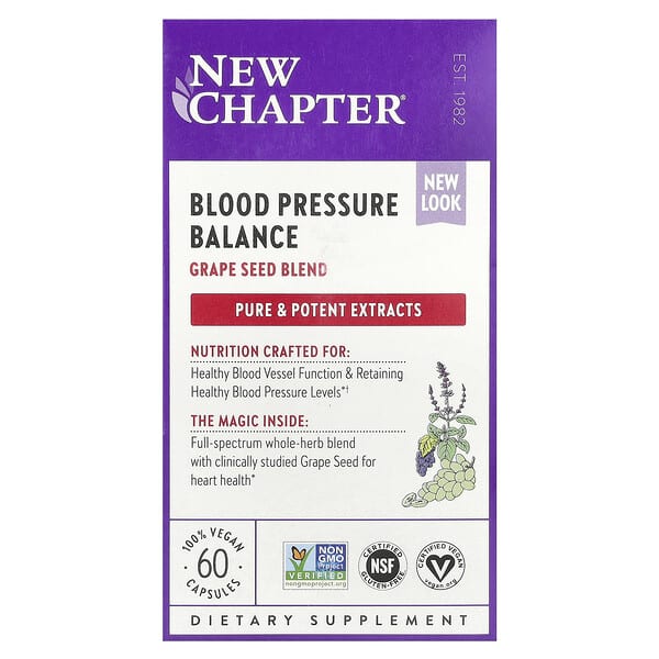 Blood Pressure Balance, Grape Seed Blend, 60 Vegan Capsules
