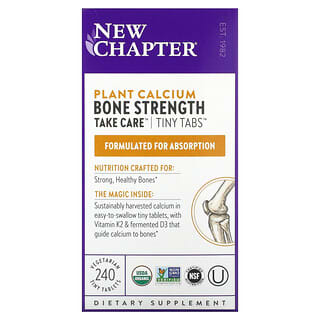 New Chapter, 植物钙骨骼强度护理，240 片素食小片