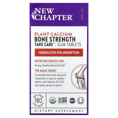 New Chapter, Bone Strength Care, 180 Vegan Slices