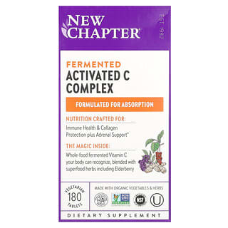 New Chapter, Complejo activado y fermentado de vitamina C, 180 comprimidos vegetales