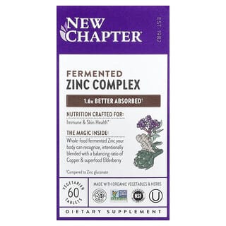 New Chapter, Complejo de zinc fermentado, 60 comprimidos vegetales