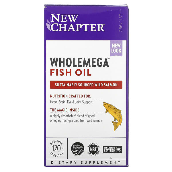 New Chapter, Wholemega Fischöl, 120 Weichkapseln