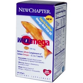 New Chapter, Wholemega, Omega-Rich Fish Oil, 500 mg, 60 Softgels
