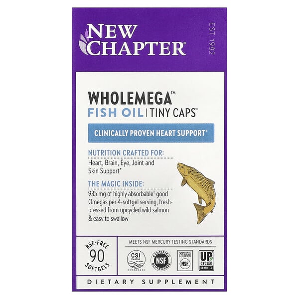 New Chapter, Wholemega™, Aceite de pescado, Tiny Caps™, 90 cápsulas blandas sin EEB