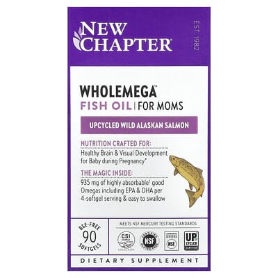 New Chapter, Wholemega Mom's Fish Oil, 90 Softgels