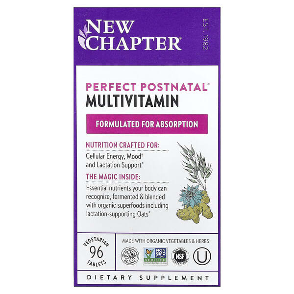 New Chapter, Perfect Postnatal™, мультивитамины, 96 вегетарианских таблеток