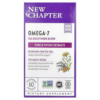 New Chapter, Omega-7 Deniz İğdesi Karışımı, 60 Vejetaryen Kapsül