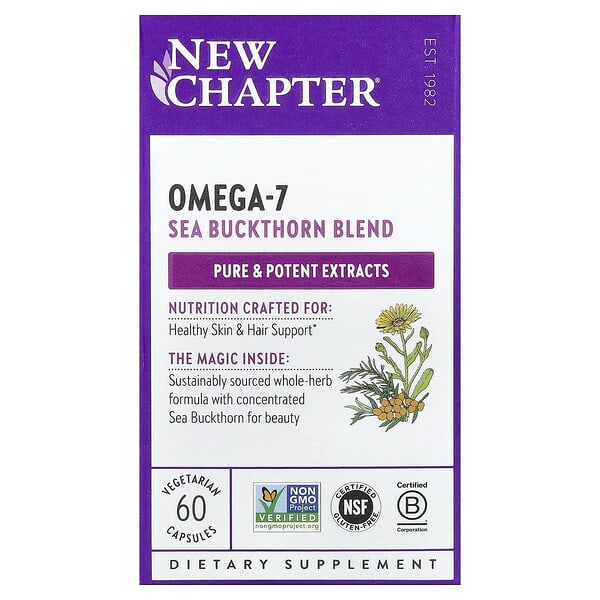 New Chapter, Omega-7 Sea Buckthorn Blend, 60 Vegetarian Capsules — product photo 1