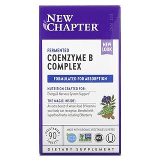 New Chapter, Complexo de Coenzima B fermentado, 90 Comprimidos Vegetarianos