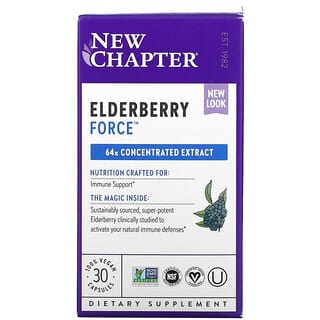 New Chapter, Elderberry Force素食膠囊，30粒
