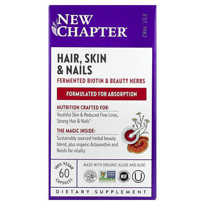 New Chapter, Hair, Skin & Nails, 60 Vegetarian Capsules