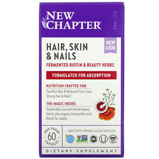 New Chapter, Cheveux, peau et ongles, 60 capsules vegan