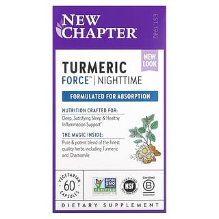New Chapter, Turmeric Force, Noche`` 60 cápsulas vegetales