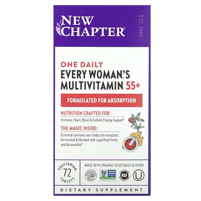 New Chapter, Daily Multivitamin for Women 55+, 72 Vegetarian Tablets