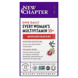 New Chapter, Every Woman's Multivitamin™, Suplemento multivitamínico de una ingesta diaria para mujeres mayores de 55 años, 72 comprimidos vegetales