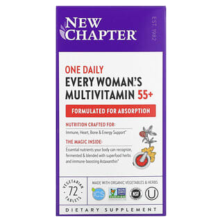 New Chapter, فيتامينات متعددة للنساء من عمر 55 عامًا فأكثر منEvery Woman يتم تناولها مرة واحدة يوميًا، 72 قرصًا نباتيًا
