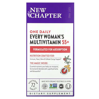 New Chapter, 55 岁以上女性每日多维生素，72 片素食片