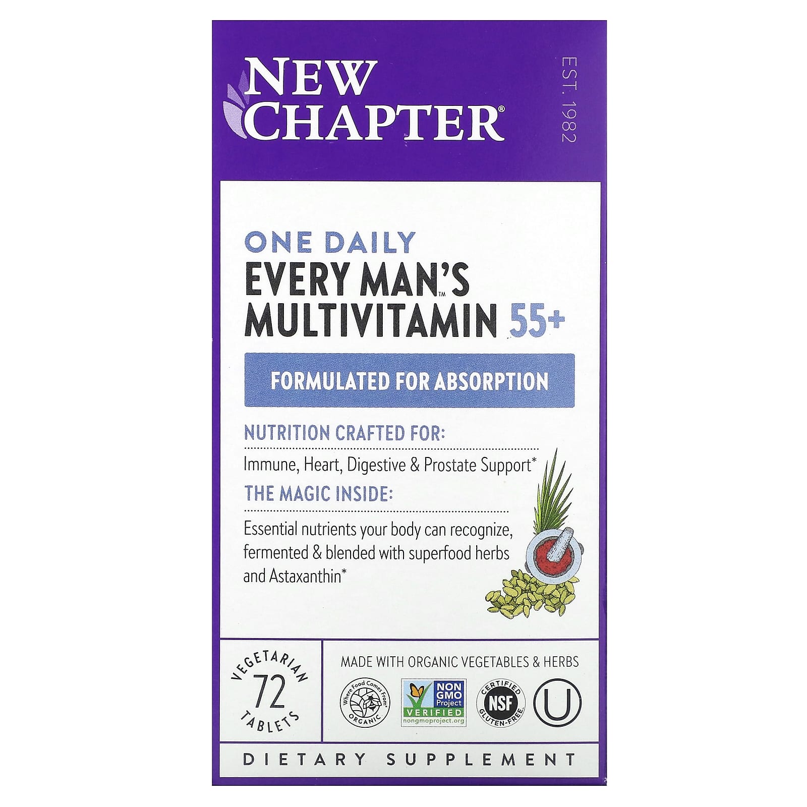 New Chapter Every Man S One Daily 55 Multivitamin 72 Vegetarian Tablets