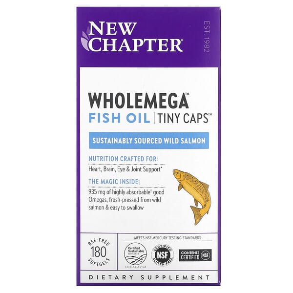 New Chapter‏, Wholemega Fish Oil, Tiny Caps , 180 Softgels