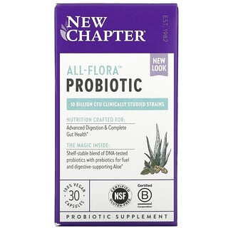 New Chapter, Пробиотик All-Flora, 30 веганских капсул