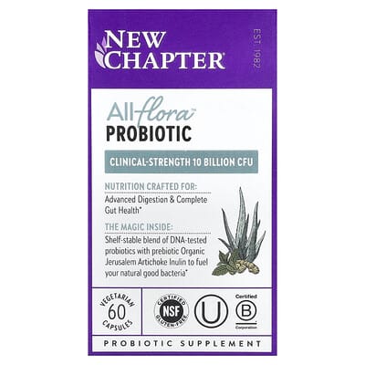 New Chapter, All-Flora™ Probiotics, 10 Billion CFU, 60 Vegan Capsules