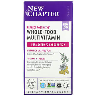New Chapter, Perfect Postnatal, Suplemento multivitamínico a base de alimentos integrales, 270 comprimidos vegetales