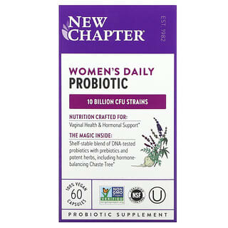 New Chapter, Probiotiques quotidiens pour femmes, 10 milliards d'UFC, 60 capsules vegan
