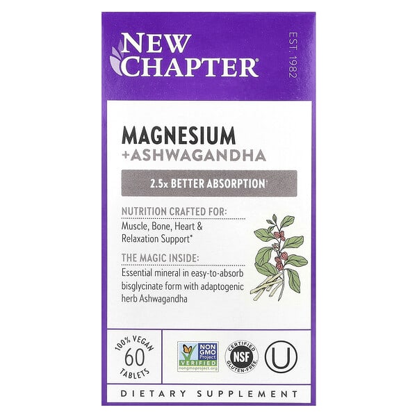 Magnesium + Ashwagandha, 60 Vegan Tablets