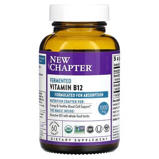 New Chapter, Vitamina B12 fermentada, 1000 mcg, 60 comprimidos veganos