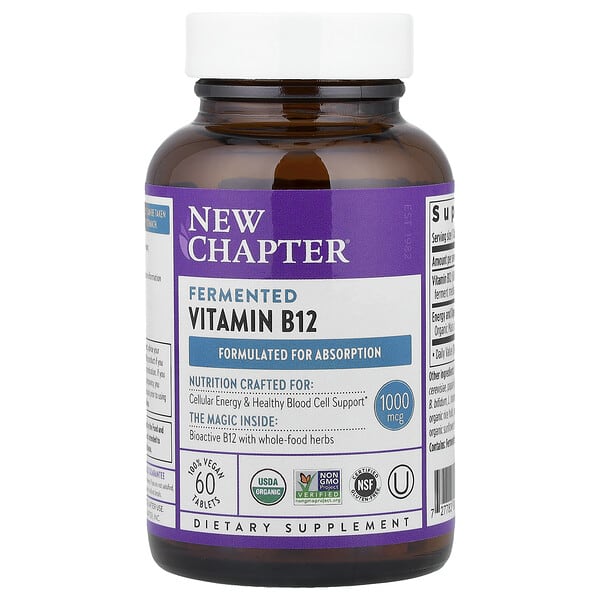New Chapter Fermented Vitamin B12, 60 Vegan Tablets