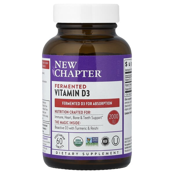 New Chapter, Fermented Vitamin D3, 60 Vegetarian Tablets — product photo 1
