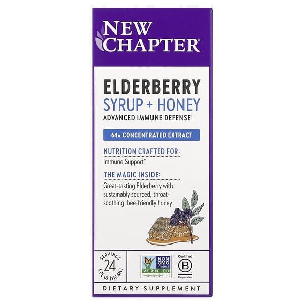 Elderberry Syrup + Honey, 4 fl oz (118 ml)