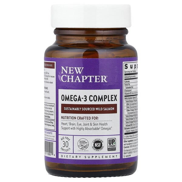 New Chapter, Complexe d'oméga-3, 30 capsules à enveloppe molle sans ESB