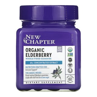New Chapter, Organic Elderberry Whole-Food Gummies，60 粒全素軟糖