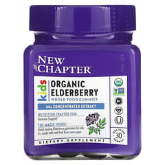 New Chapter, Kids Organic Elderberry Whole-Food Gummies, Ages 2+, 30 Vegan Gummies
