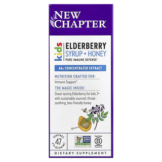 New Chapter, Kids, Elderberry Syrup + Honey, Ages 2+, 4 fl oz (118 ml)