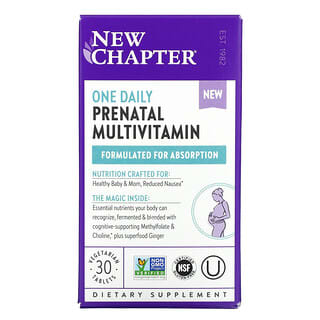 New Chapter, Un suplemento multivitamínico prenatal diario, 30 comprimidos vegetales