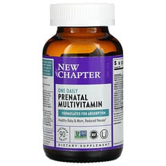 New Chapter, One Daily Prenatal Multivitamin, мультивитаминный комплекс для беременных, 90 вегетарианских таблеток