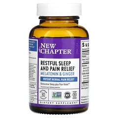 New Chapter, Restful Sleep and Pain Relief, Melatonin & Ginger, 30 Vegetarian Capsules