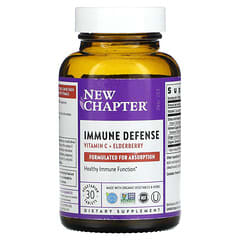 New Chapter, Immune Defense, Vitamin C + Elderberry, 30 Vegetarian Tablets